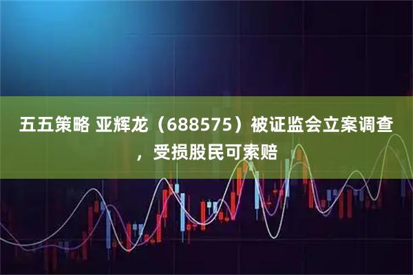 五五策略 亚辉龙（688575）被证监会立案调查，受损股民可索赔