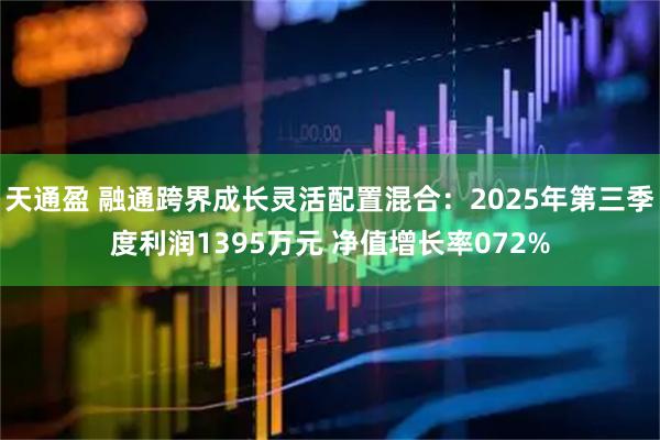 天通盈 融通跨界成长灵活配置混合：2025年第三季度利润1395万元 净值增长率072%